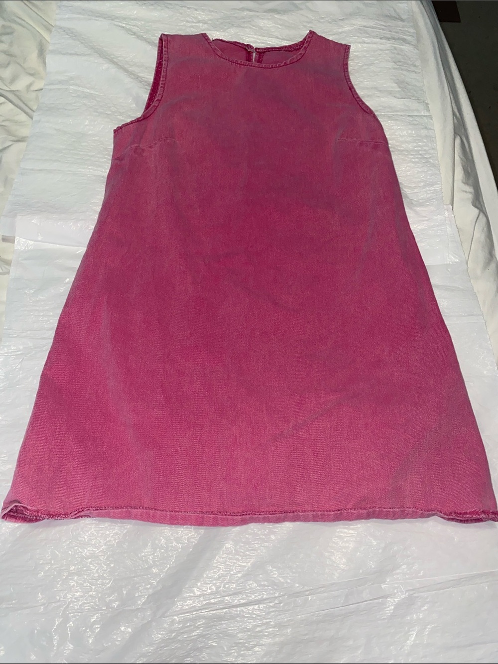 Sleeveless Pink Denim Dress
